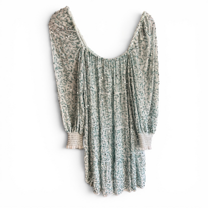 NWT Alice + Olivia Blue Sequin Mini Dress, size xs