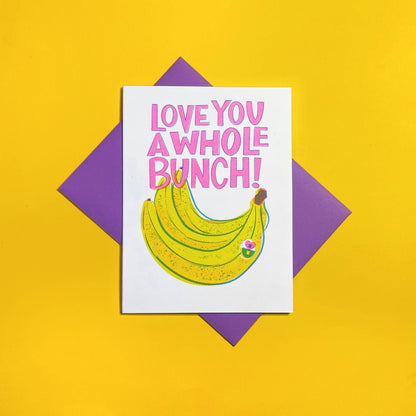 Banana Bunch - Love Risograph Greeting Card