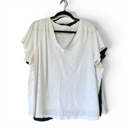 Bundle of 4 Madewell V-Neck T-shirts, Well-Loved, White & Black, XXL