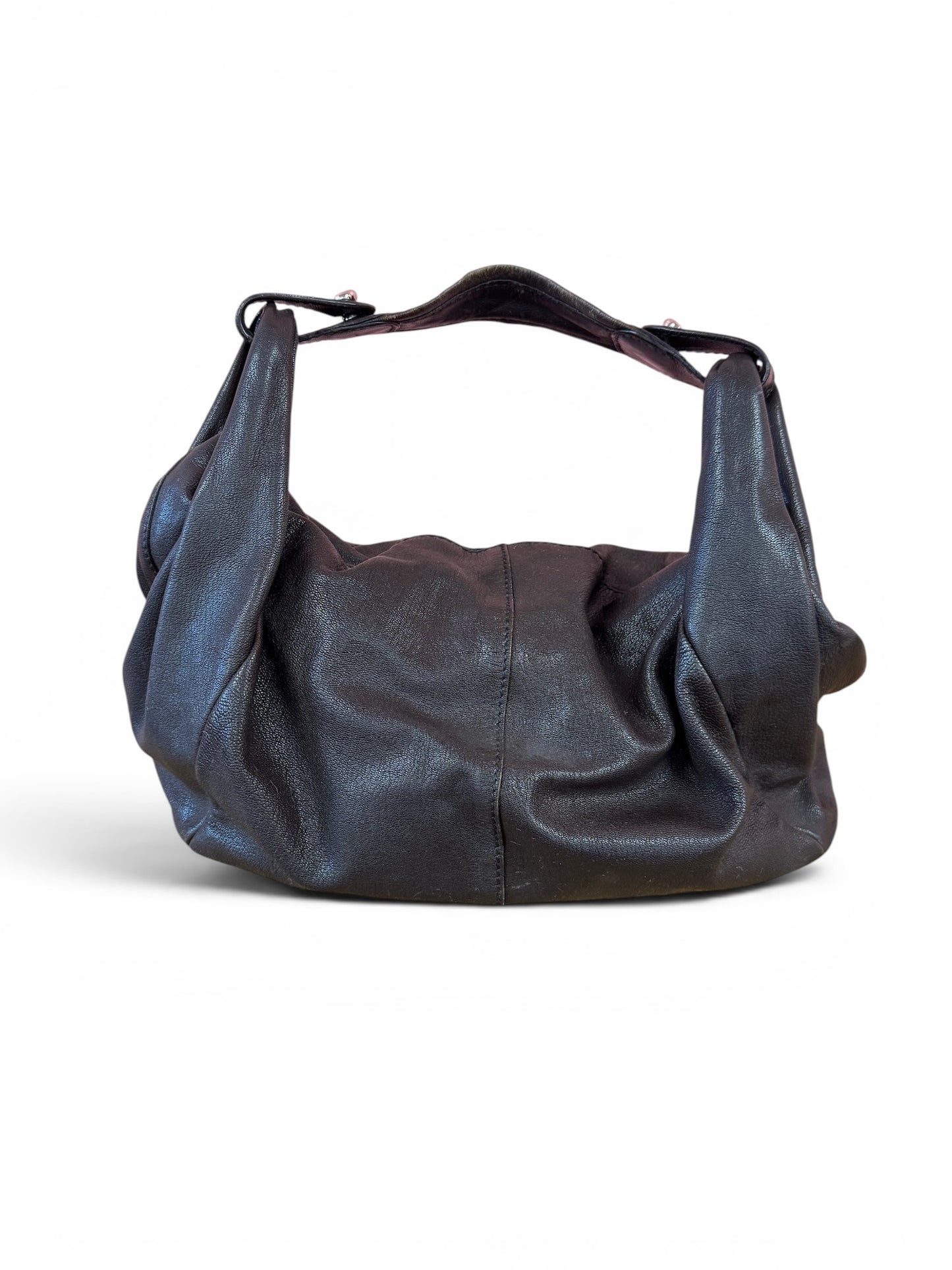 Y2K D&G Dolce & Gabbana Brown Leather Slouchy Hobo Bag