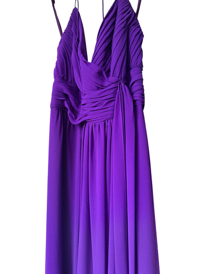 Ralph Lauren Evening Long Purple Halter Dress, Size 12