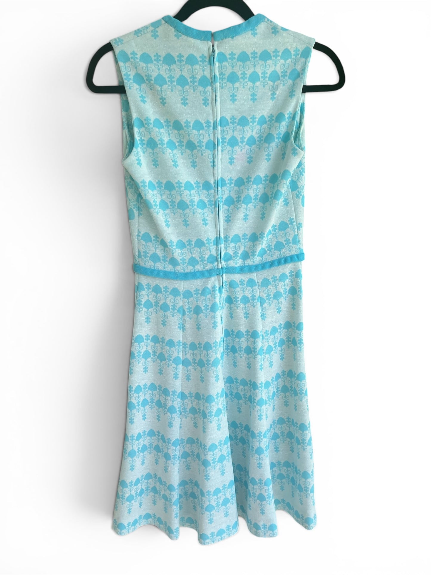 Vintage Kay Windsor Aqua Wrap-Style A-Line Dress, Size XS