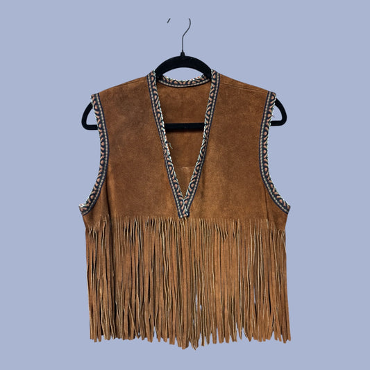 Vintage Suede Fringe Vest
