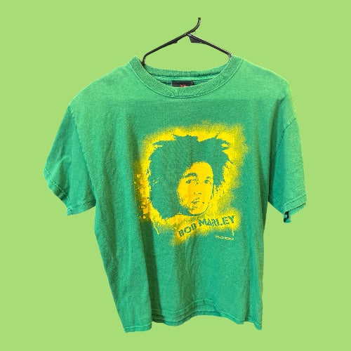 2005 Bob Marley Licensed Zion Rootswear Vintage Green/Yellow Tee size m