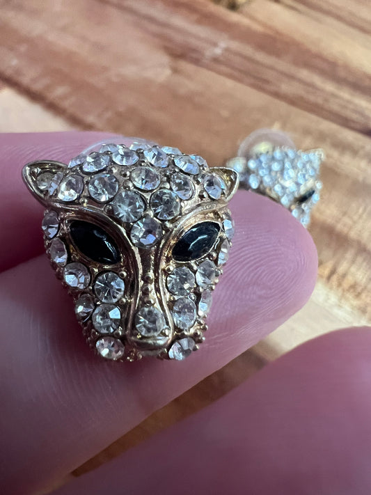 Sparkly Panther Vintage Earrings