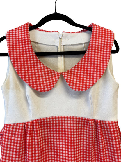 Vintage 60’s/70’s Red Gingham Maxi Dress, sz m