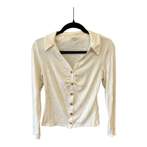 Madewell Collared White Long Sleeved Button-down Shirt, size m