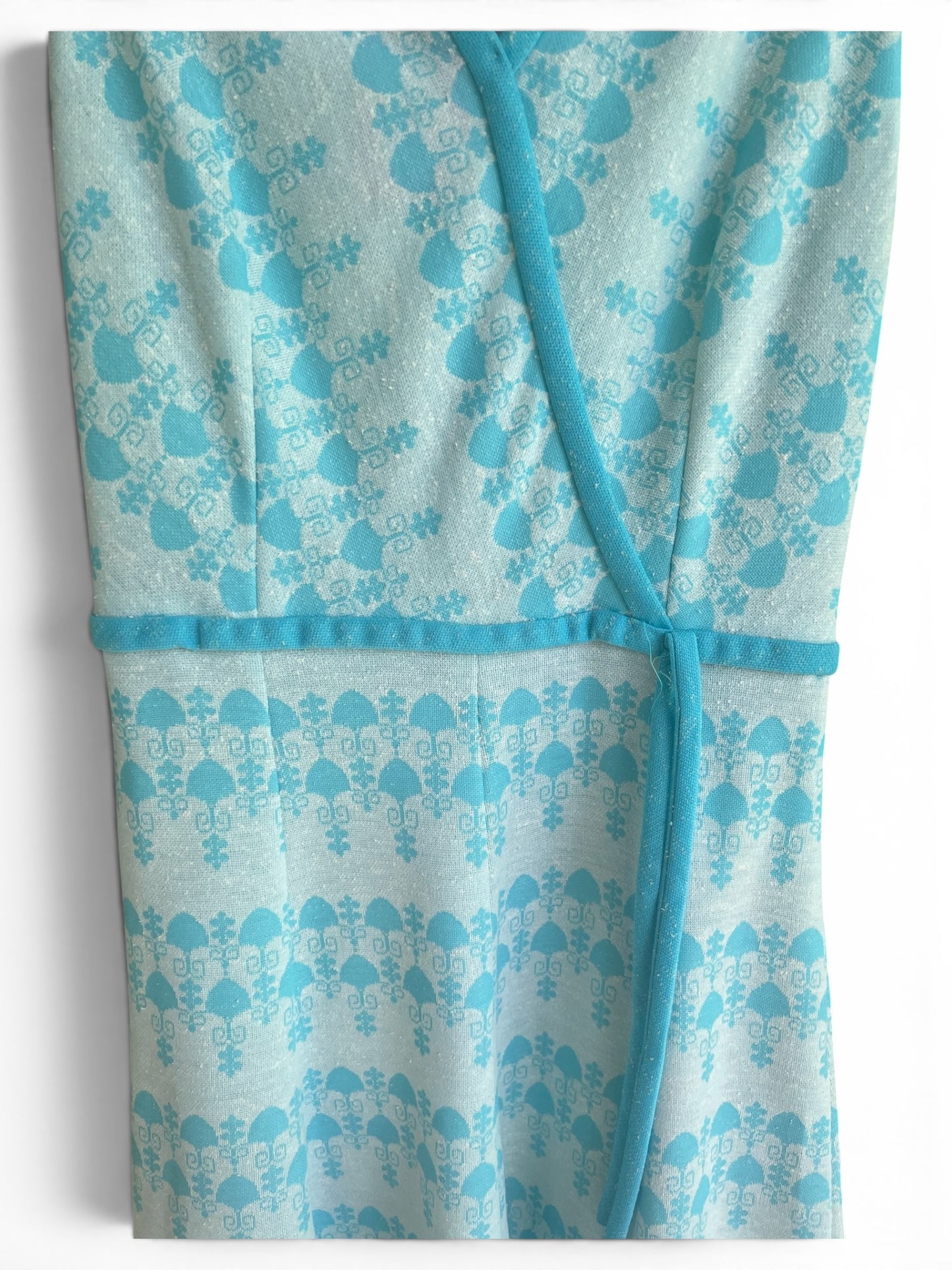 Vintage Kay Windsor Aqua Wrap-Style A-Line Dress, Size XS