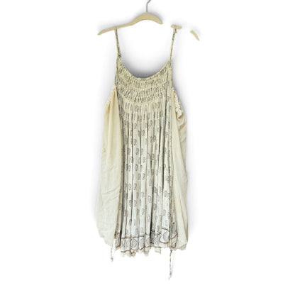 Free People One Imperial Palms Gauzy Flowy Raw Hemline Dress, Size M