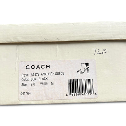*Coach* Black Suede Two-Buckle Heels, Analeigh, Size 9
