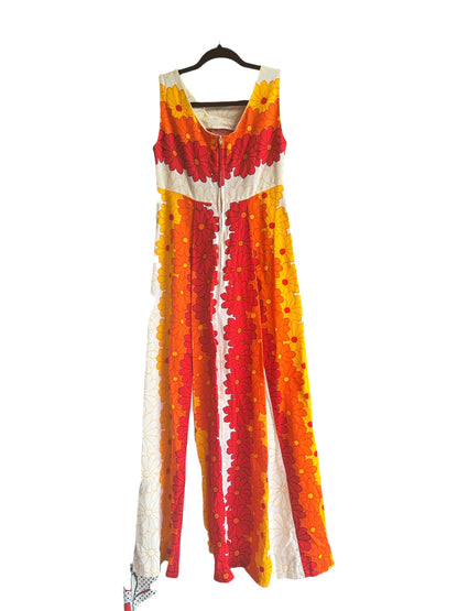 True Vintage 60s Bright, Floral Hawaiian Dress, Size