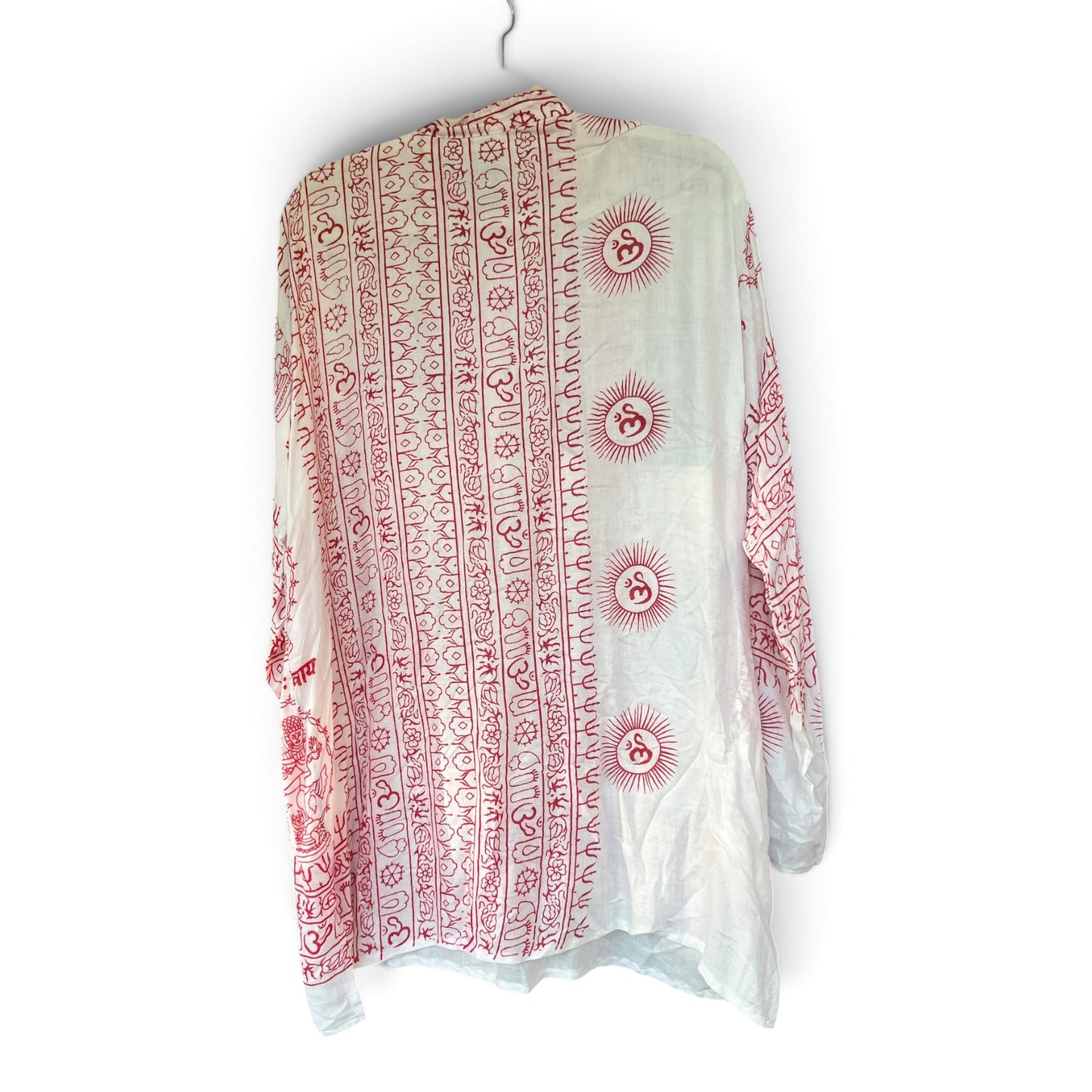 Boho Tunic Top / Dress Ramnami Lord Shiva Yoga Kurta, Size XL