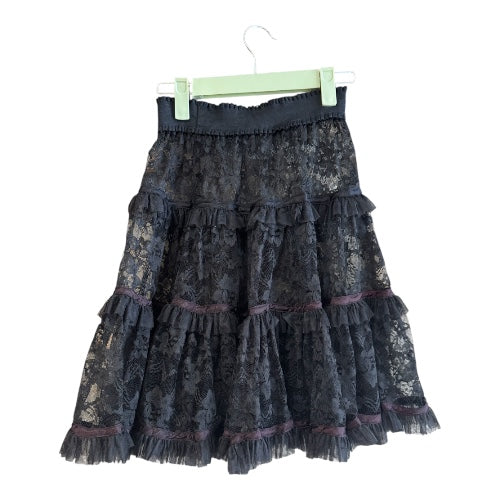 Vintage Black Lace Slip Skirt, size s