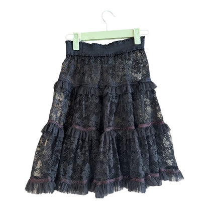 Vintage Black Lace Slip Skirt, size s