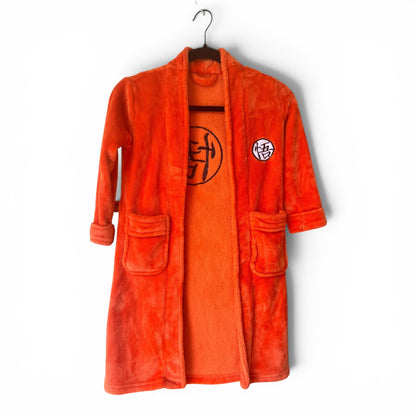 Dragon Ball Z Orange Fuzzy Children’s Bathrobe, Kids Size XS/S