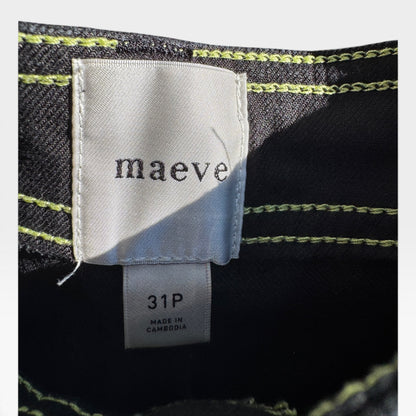 Anthropologie Maeve The Colette Crop Wide-Leg Pants, Black, Size 31P