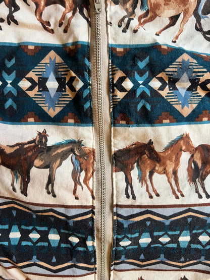 Western/Equestrian Print Crisscross Back Top