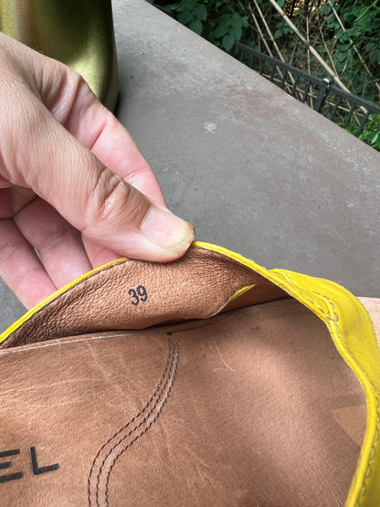 Yellow Biviel (Anthropologie) Wedge Sandals, size 8