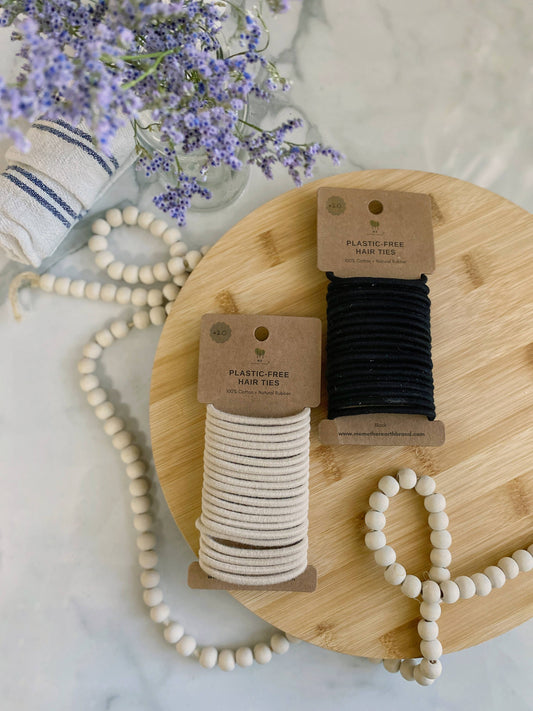 Organic Cotton + Natural Rubber Hair Ties / Elastics / Pony Tail Holders / Earth Friendly