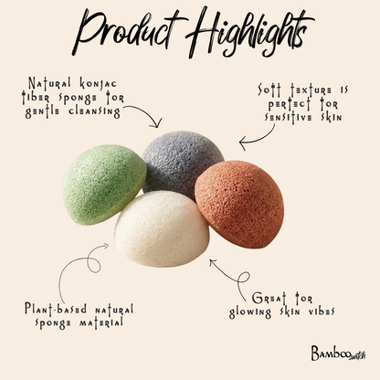 Natural Konjac Facial Cleansing Sponge | Eco Friendly | Zero Waste