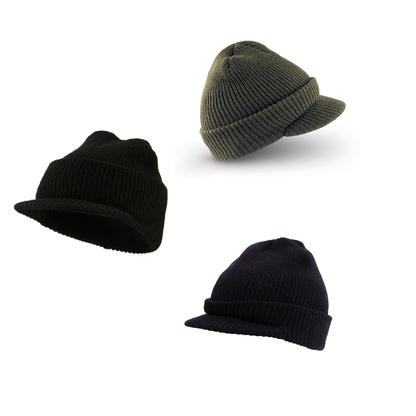 Military Wool Jeep Cap - Black