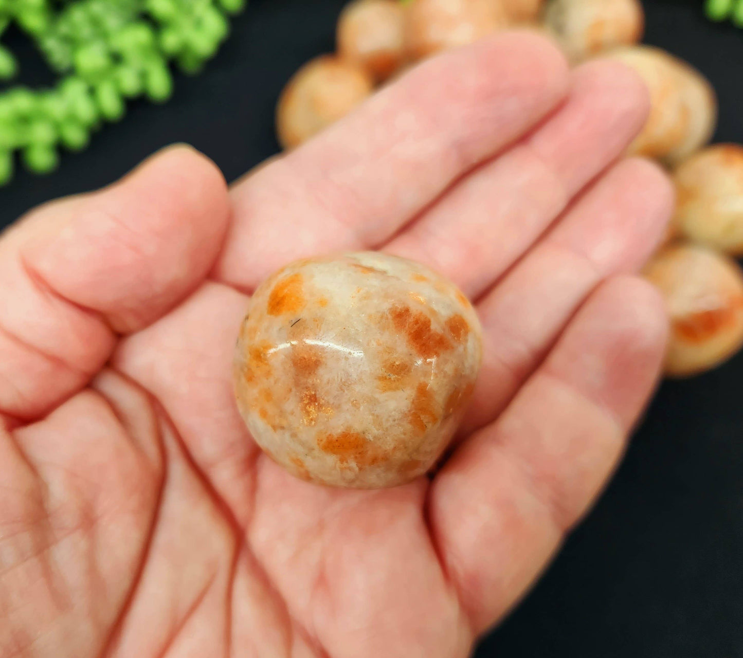 Sunstone Tumbled Stones for Joy/Leadership (+ Dirty Witch pouch)