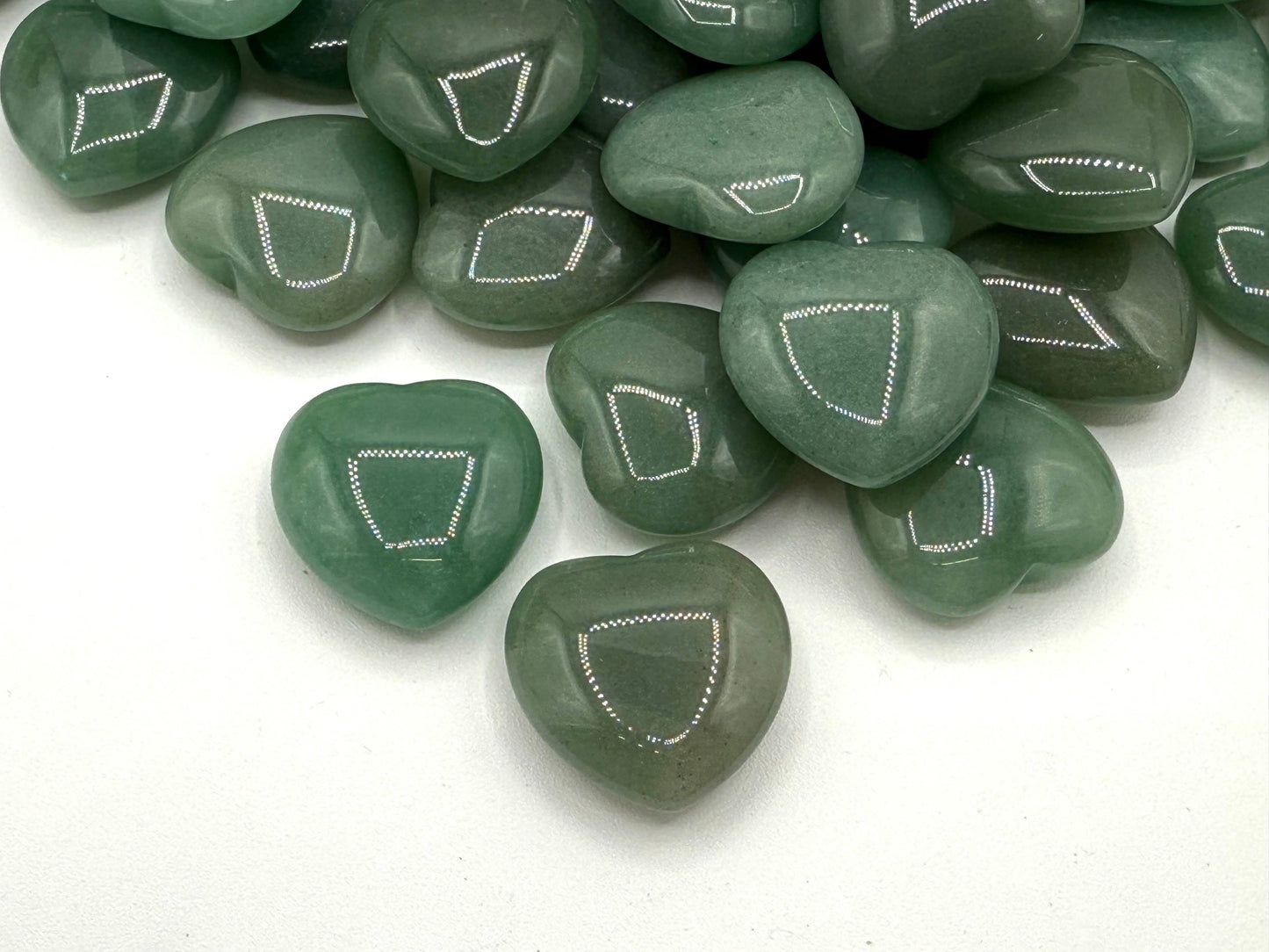 Green Aventurine Mini Hearts for Luck/New Opportunities (+ Dirty Witch pouch)