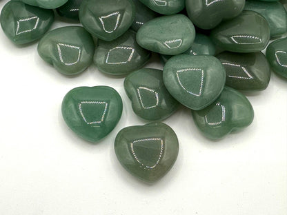 Green Aventurine Mini Hearts for Luck/New Opportunities (+ Dirty Witch pouch)