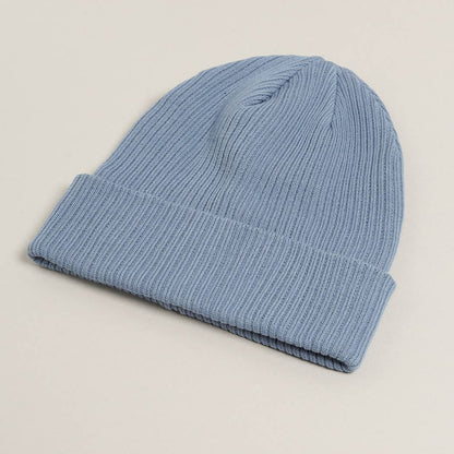 Unisex Cotton Knitted Beanie - Sky Blue