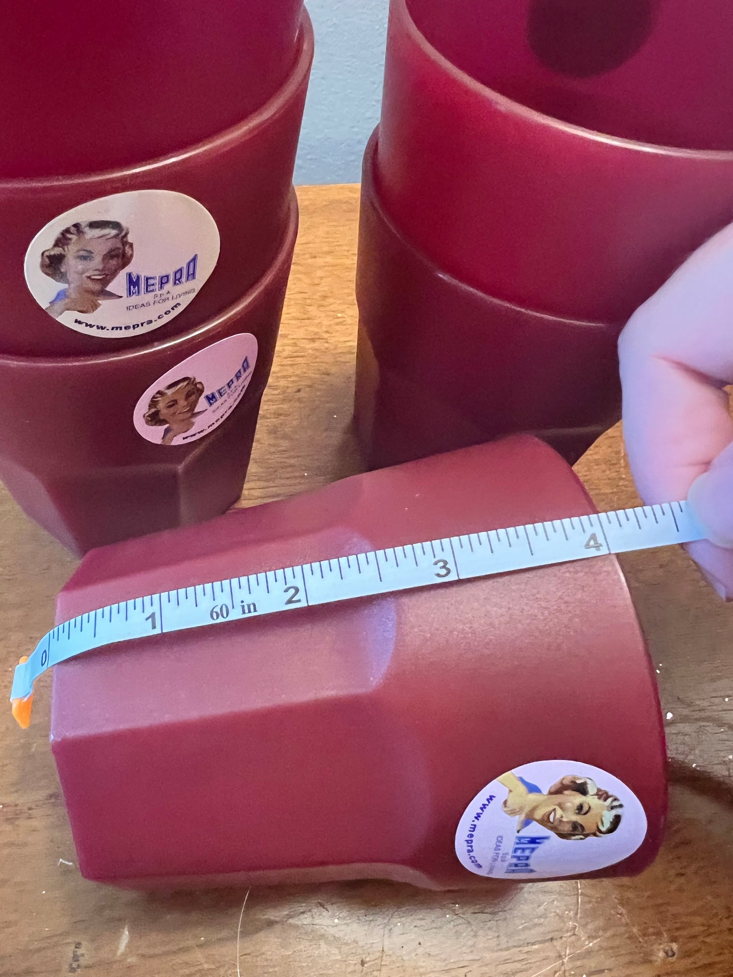 Mepra of Italy—6 Low Tumblers Set, cranberry