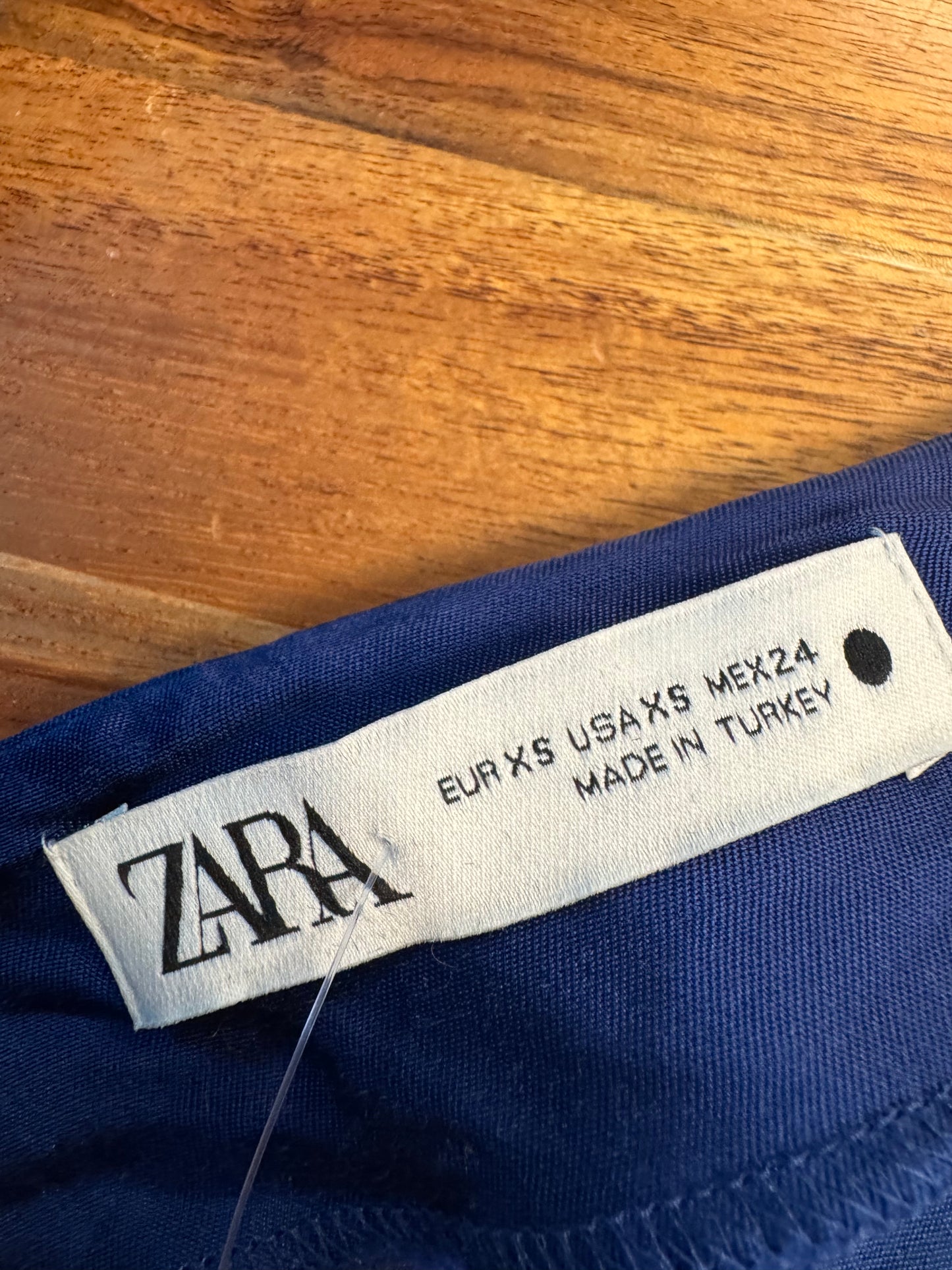 Zara Gorgeous Silky Blue Caftan Dress, size xs