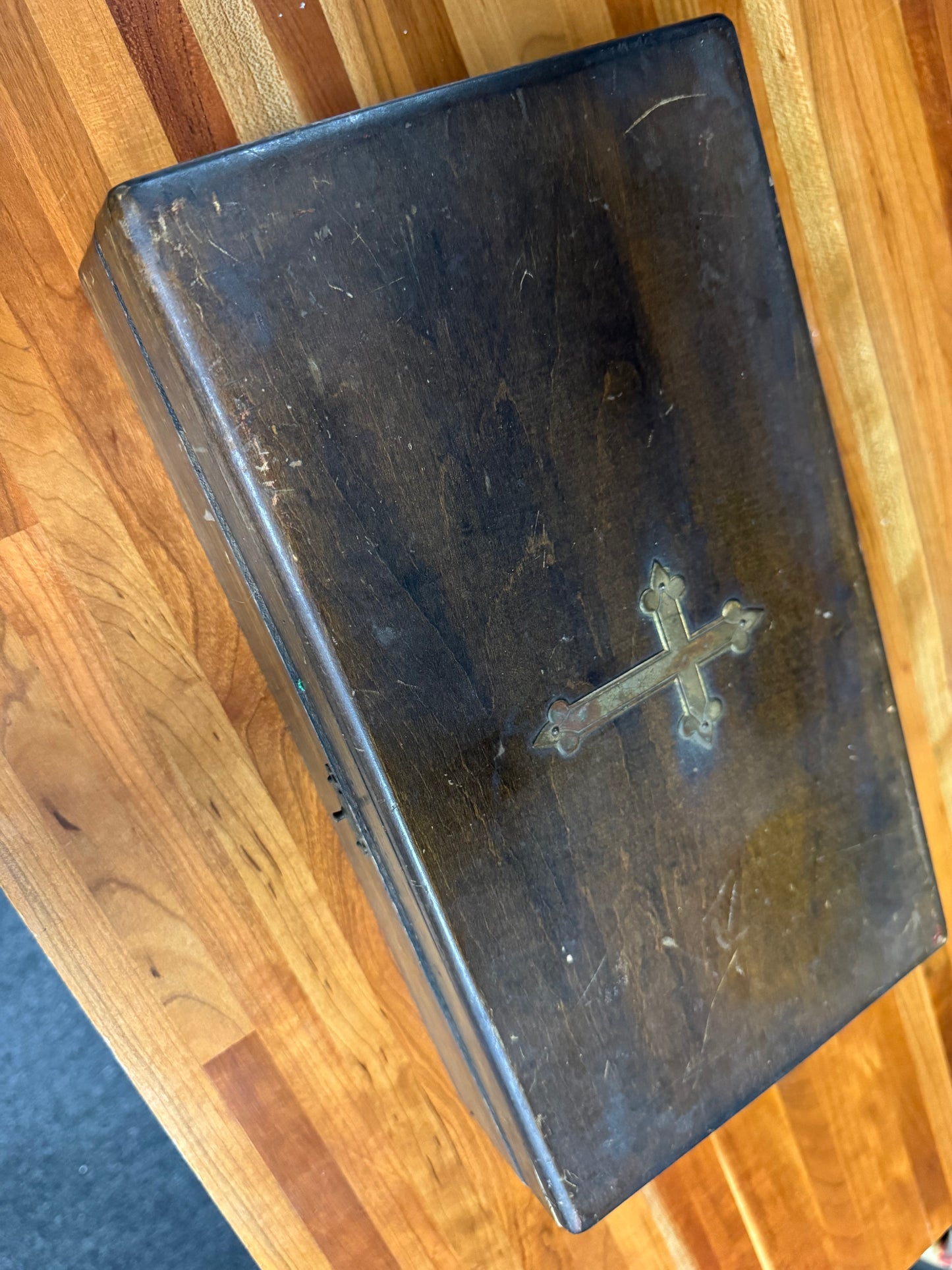 Vintage Catholic Last Rites/Sick Call Box With Photo