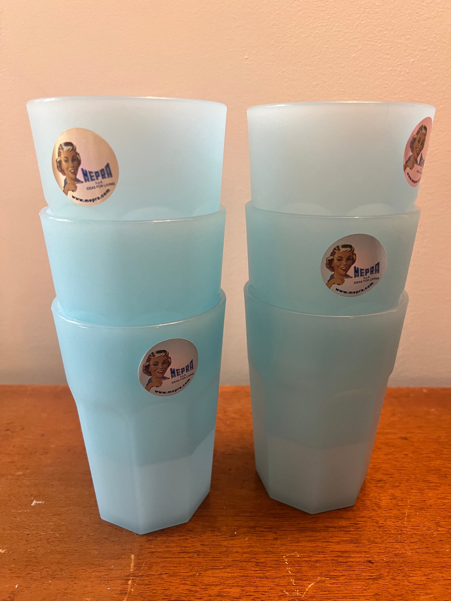 Mepra of Italy—6 Tall Tumblers Set, Lt Blue