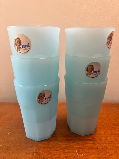 Mepra of Italy—6 Tall Tumblers Set, Lt Blue
