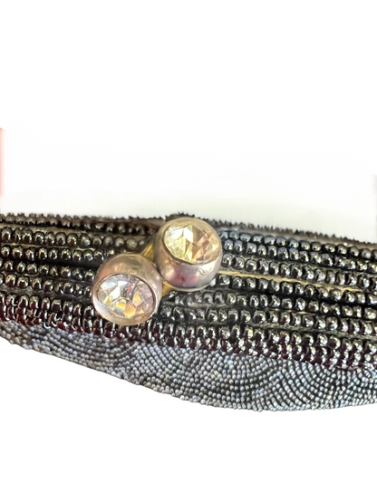 Vintage Beaded Butterfly Evening Bag Clutch