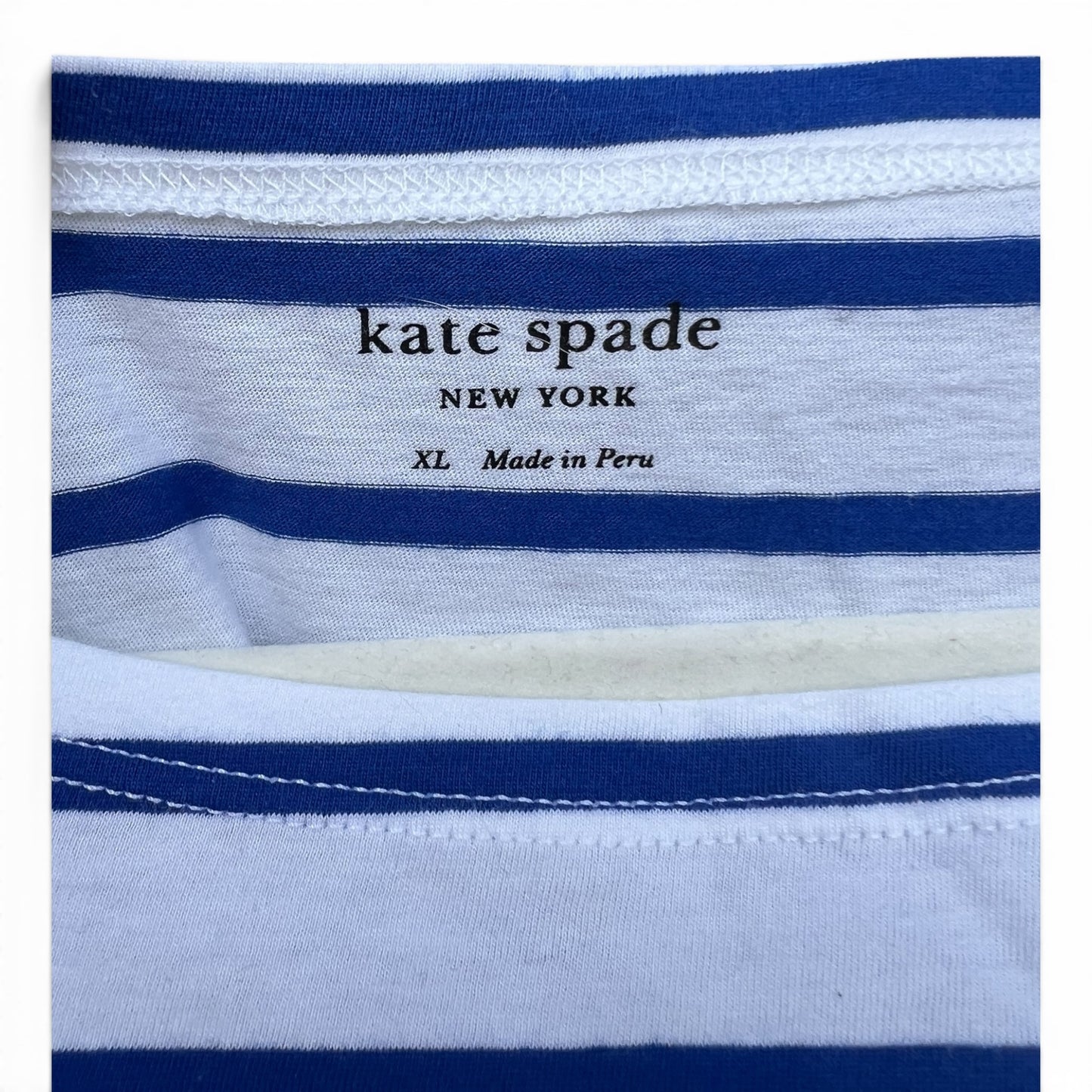 NWT Kate Spade Blue Striped Long Sleeved Tee, size xl