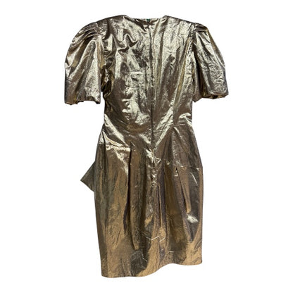 80’s Puff Sleeve Gold Cocktail Dress, size m