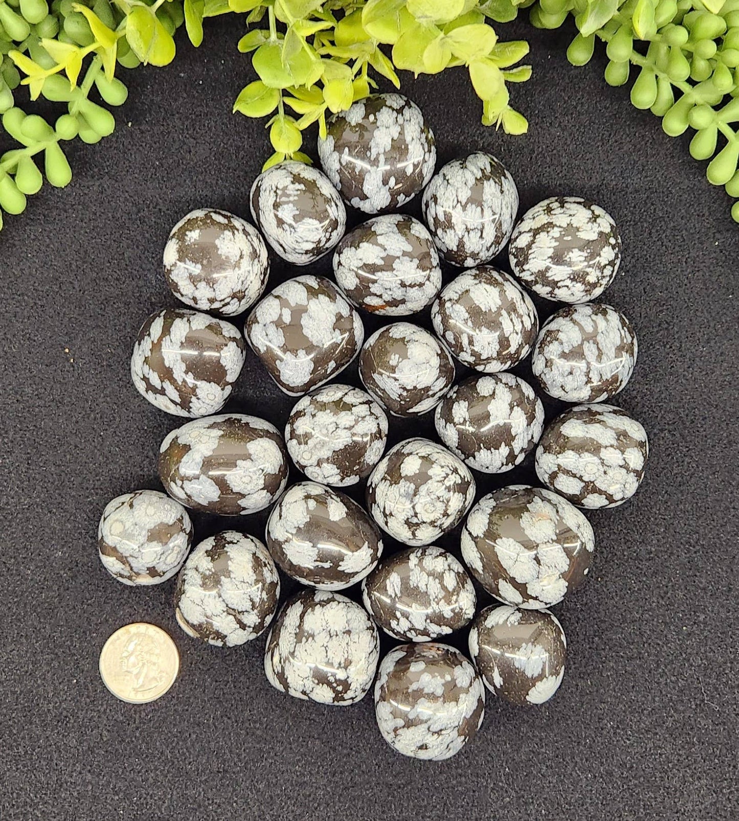 Snowflake Obsidian Tumbled Stone for Persistence in Difficult Times (+ Dirty Witch pouch!)