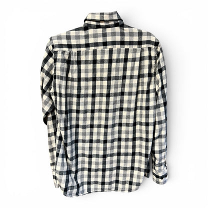 Uniqlo Black & White Plaid Flannel Button Down Shirt, size xs