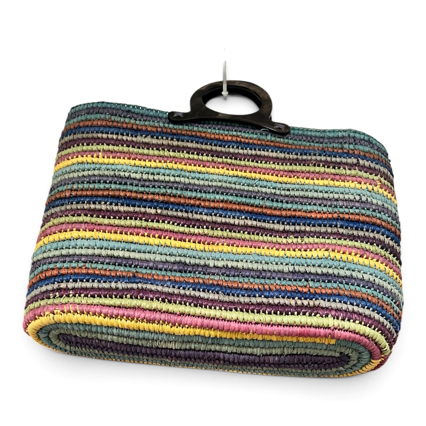 Authentic Jamin Puech Vintage Handcrafted Multi-Color Woven Raffia Basket Tote