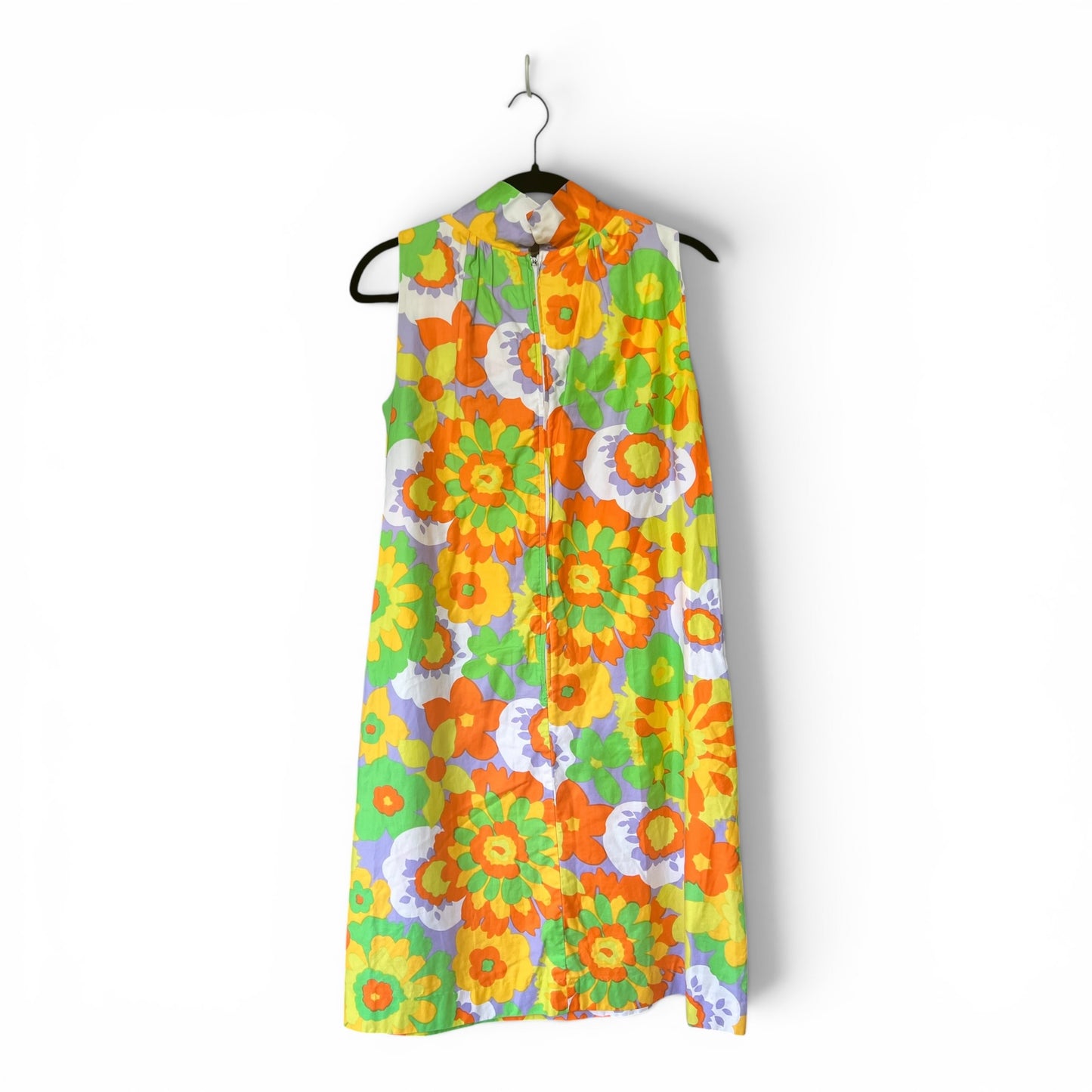 True Vintage 60s Bold Maximalist Floral Dress, Made in Japan, Mod Style, Size S
