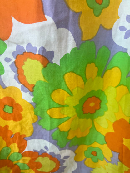 True Vintage 60s Bold Maximalist Floral Dress, Made in Japan, Mod Style, Size S