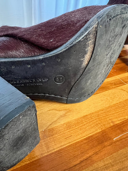 All Saints Dark Burgundy Boots size 37
