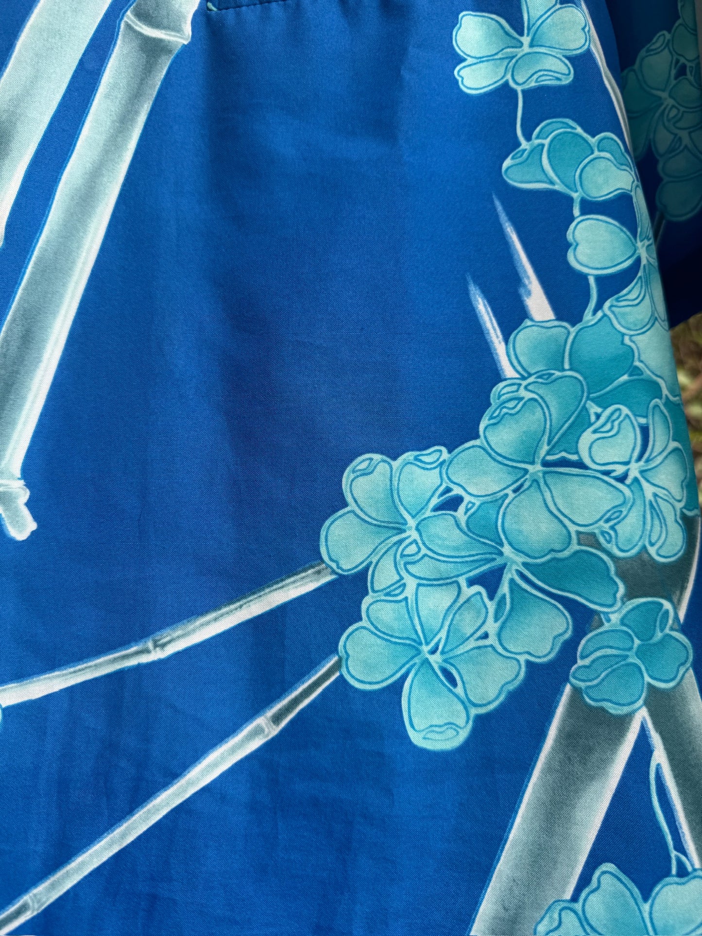 True Vintage 70s Hawaiian Aloha Blue Button Up Shirt, Size XL