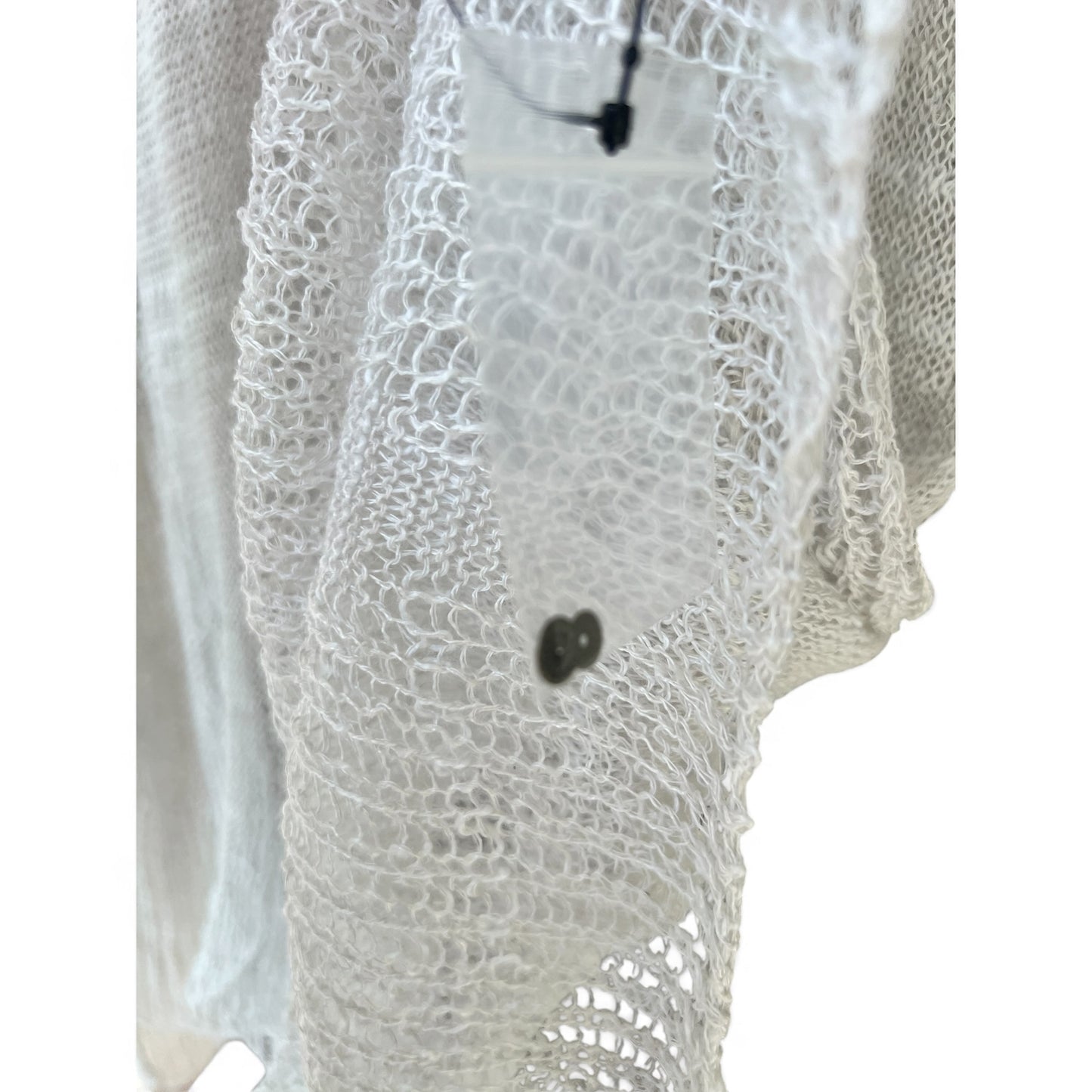 NWOT Free People Boho Open Knit Lace Fairy Tunic Dress White, Size Large