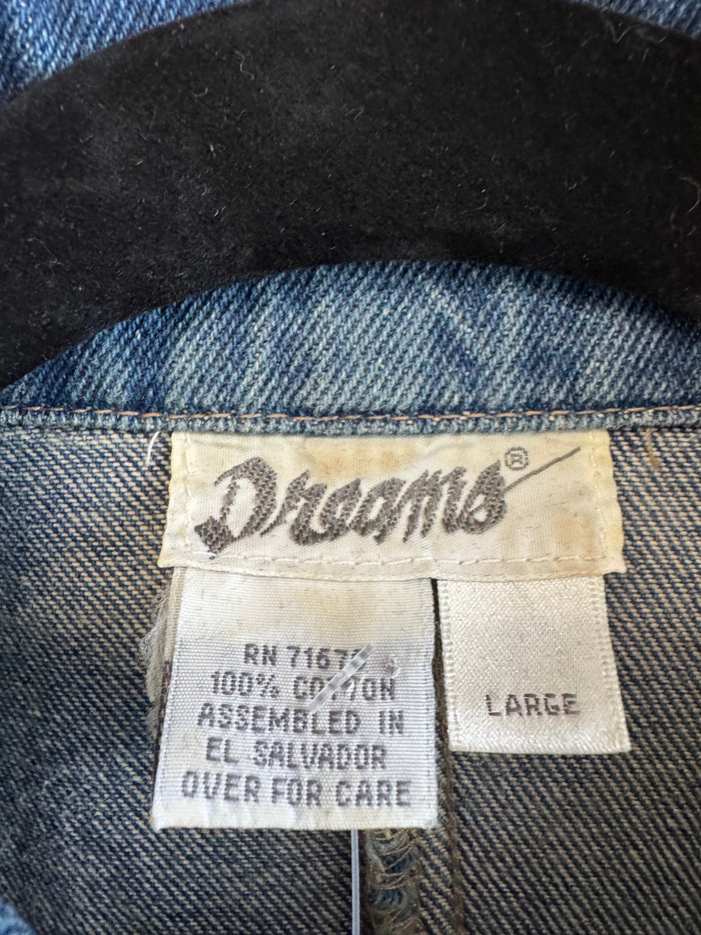 Vintage Denim Western Dress with Beads, size L