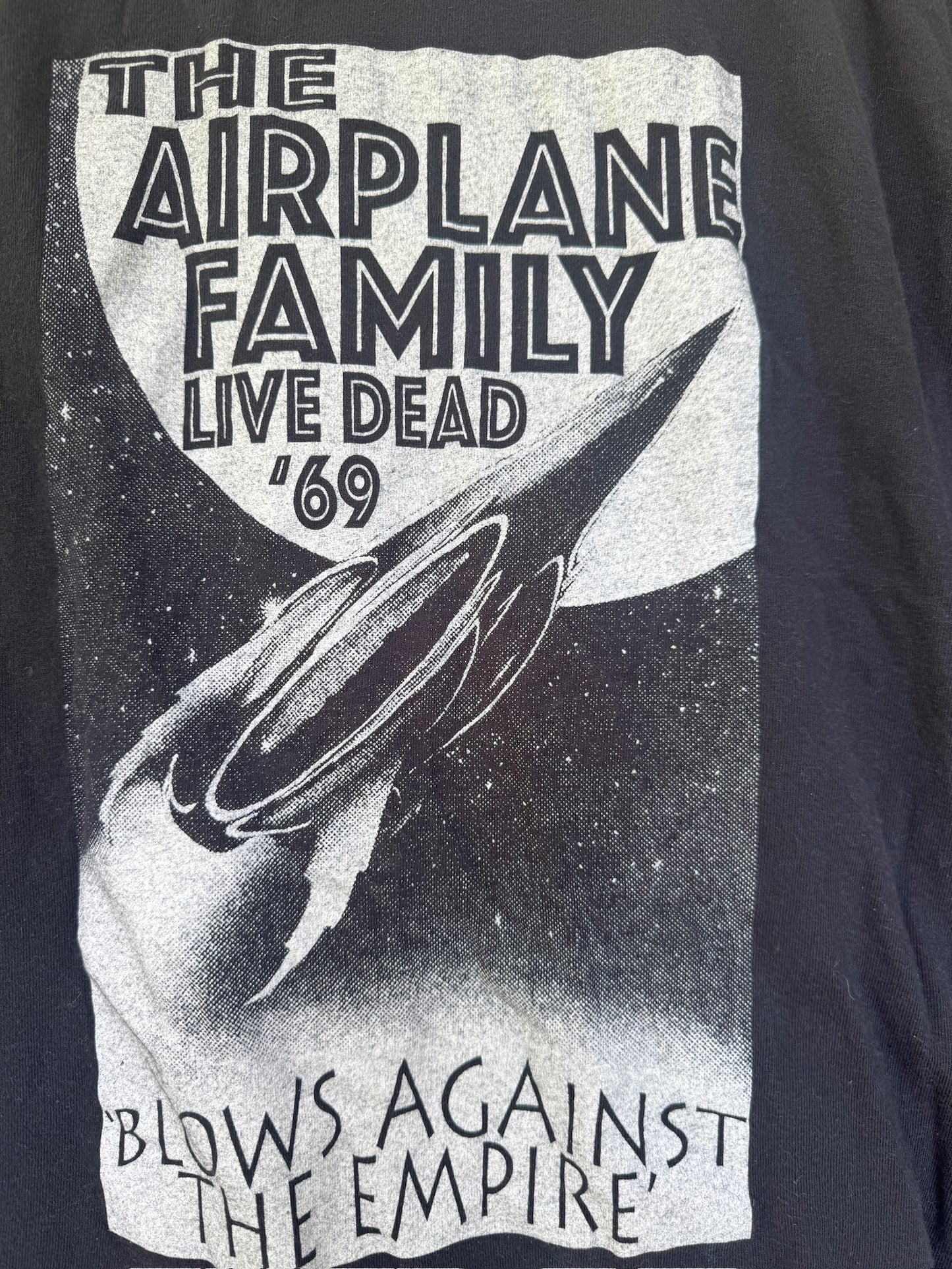 Airplane Family & Live Dead ‘69 Black Gildan Band Concert T-Shirt, XL