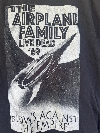 Airplane Family & Live Dead ‘69 Black Gildan Band Concert T-Shirt, XL