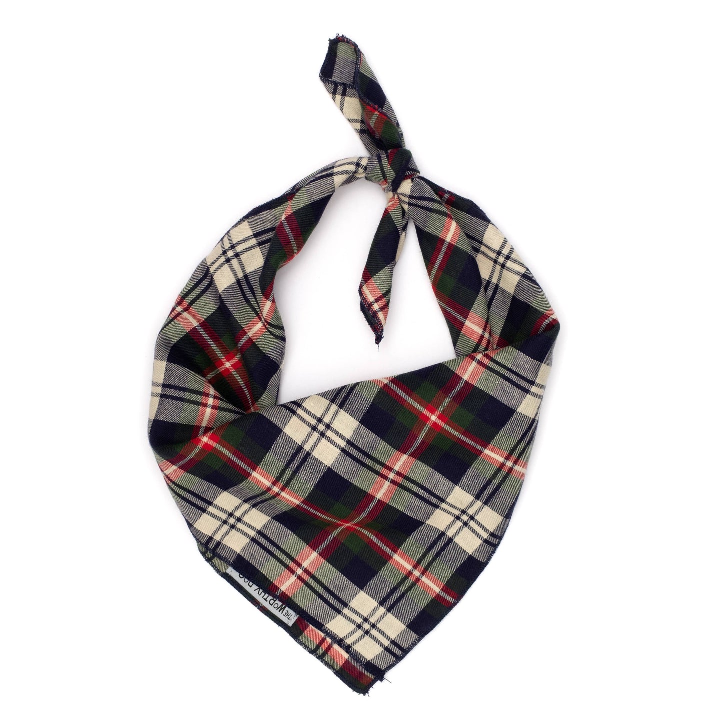Navy Plaid Dog Bandana | Two Sizes | Perfect Pet Accessory!