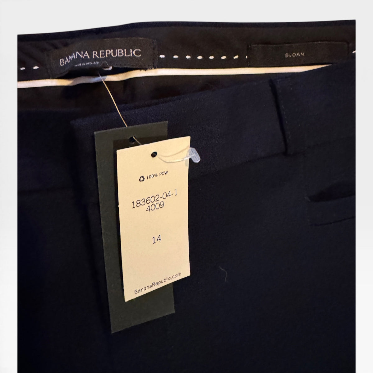 NWT Banana Republic Navy Blue Sloan Pants, Dress Trousers, Size 14